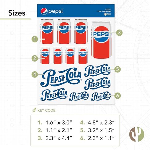 Desert Cactus Pepsi Stickers Vinyl Decal Laptop Water Bottle Car Scrapbook (Type 1-1) in Saudi Arabia