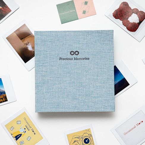 ألبوم صور بغلاف مقوى من الكتان يحتوي على 100 جيب - يناسب فيلم Instax Mini Film، فيلم صور فوري مقاس 2 × 3 بوصة، كتاب ذاكرة ذو حلقتين (بيج) in Kuwait