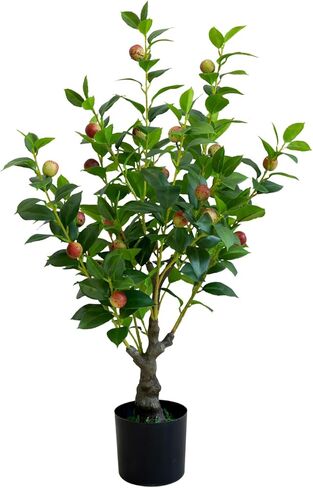 2.6FT（31“） Simulation Artificial Camellia Fruit Tree Artificial Plant Pruning Shrub Simulation Flower Office Home Decoration in Kuwait