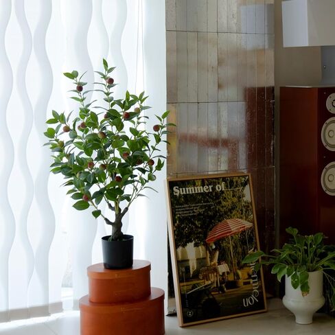 2.6FT（31“） Simulation Artificial Camellia Fruit Tree Artificial Plant Pruning Shrub Simulation Flower Office Home Decoration in Kuwait