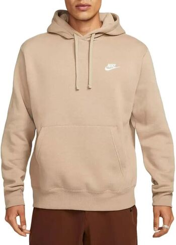 NIKE Mens CLUB HOODIE Pull Over BB Mens BV2654-247 (KHAKI/KHAKI/WHITE), Size M in Saudi Arabia