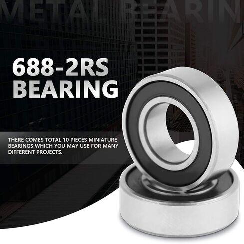 10 قطعة 688 2RS المطاط مختومة الكرات الأخدود العميق 8x16x5 مللي متر 688rs الكرة تحمل 8x5x2.5 688 تحمل 2 إجمالي 10 قطع من الدب المصغر in Saudi Arabia
