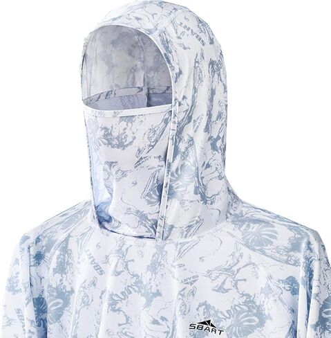 SANGTREE Men's Sun Protection Hoodie Shirt UPF 50+ Long Sleeve UV SPF Fishing Lightweight Shirts with Mask Rash Guard in Saudi Arabia