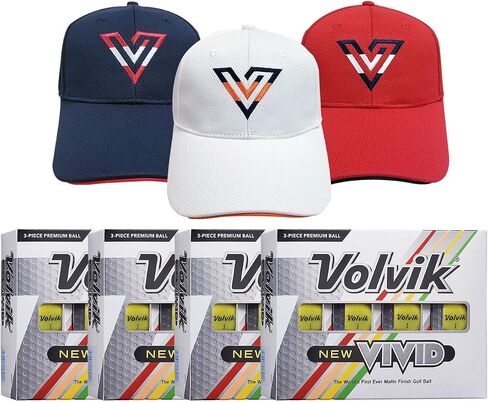 Volvik New Vivid 3-Piece High Vision Premium Matte Finish Color كرات الجولف 4 دزينة (48 كرات) حزمة هدية مجموعة in Kuwait
