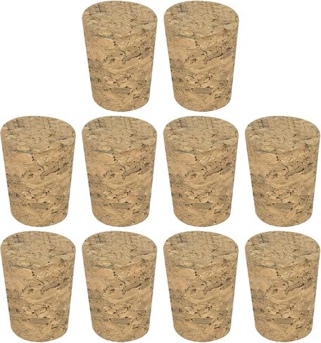 MECCANIXITY Tapered Cork, 22x17x27mm Wooden Leakproof Soft Cork Stoppers for Wine Beer Bottle Crafts Corks Plug Replacement Laboratory Supplies, Dark Wood Color, Pack of 10 in Saudi Arabia