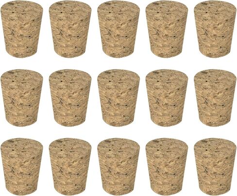 MECCANIXITY Tapered Cork, 22x17x27mm Wooden Leakproof Soft Cork Stoppers for Wine Beer Bottle Crafts Corks Plug Replacement Laboratory Supplies, Dark Wood Color, Pack of 10 in Saudi Arabia