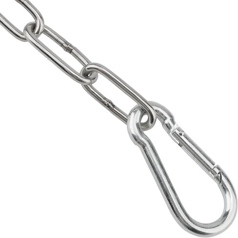 4 قطع سلسلة ربط من الفولاذ المقاوم للصدأ مقاس 1/8 بوصة، سلسلة ملف ربط شديدة التحمل بطول 26 قدمًا مع 8 قطع خطافات زنبركية، سلسلة ربط معدنية معلقة 3 مم لنباتات التأرجح وصلة سلسلة سحب مرساة in Kuwait