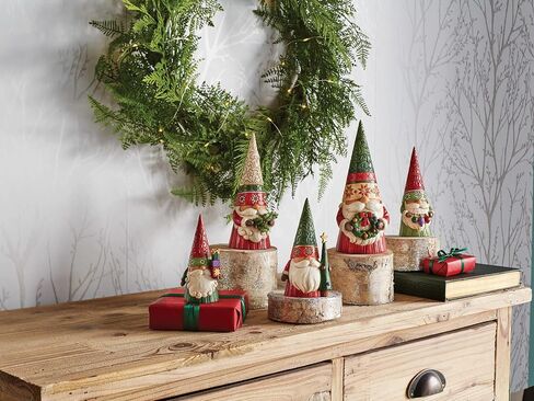 Enesco Jim Shore Heartwood Creek Christmas Gnome Holding Ornaments Figurine, 5.31 Inch, Multicolor Green in Saudi Arabia