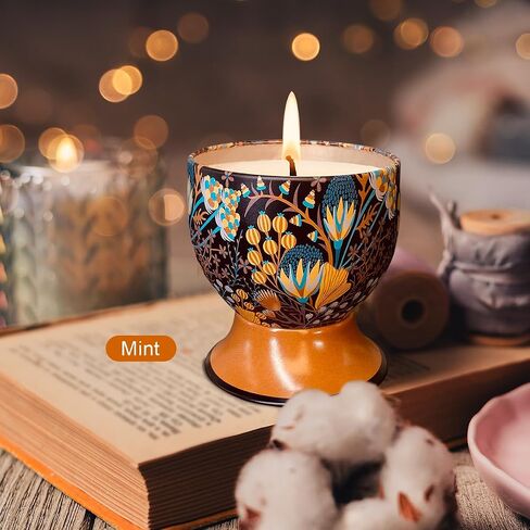 Strong Vanilla & Jasmine Scented Candles, 4oz, Gift Set of 2, Aromatherapy Candles, 100% Soy, Long Lasting, for Home Scented, Holiday Decor, Wedding, Party, for Women & Men in Saudi Arabia