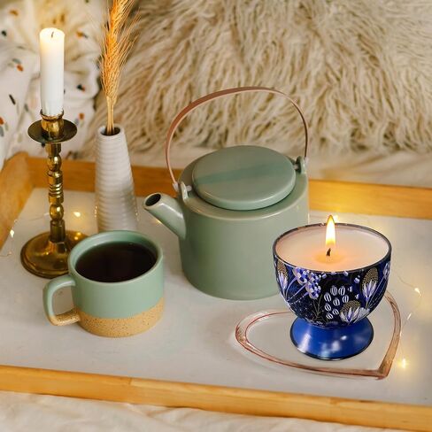 Home Aromatherapy Candles, 2 Packs of 4-Ounce Natural Fresh Freesia and Lavender Aromatherapy Candles, Suitable for Women, Portable Candle Gifts for Mother's Day, Birthdays, and Christmas in Kuwait