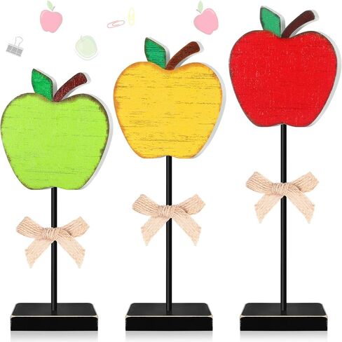 3 Pieces Back to School Wooden Table Signs Tall Standing Wooden Fruit Table Centerpiece Back to School Decorations for First Day of School Tiered Tray Decor (Red) in Saudi Arabia