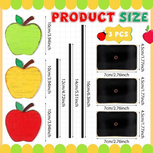 3 Pieces Back to School Wooden Table Signs Tall Standing Wooden Fruit Table Centerpiece Back to School Decorations for First Day of School Tiered Tray Decor (Red) in Saudi Arabia
