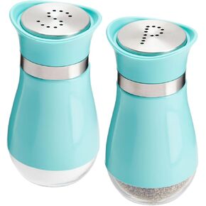 Juvale Stainless Steel Copper Salt and Pepper Shakers Set with Glass Bottom, Screw-Off Caps, Perforated "S" and "P" Designs for Kitchen (4oz)