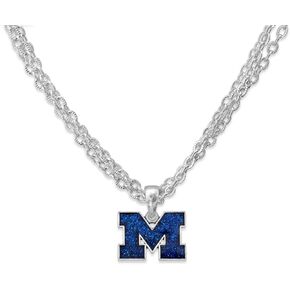 From the Heart Michigan Wolverines Game Day Glitter Necklace Jewelry Gift Licensed UM