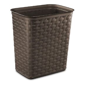 Sterilite 3.4 Gallon Weave Wastebasket, Small, Decorative Trash Can for The Bathroom, Bedroom, Dorm Room, or Office, Espresso Brown, 6-Pack in Kuwait