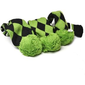 3PCS Knitted Golf Head Covers 1-3-5 for Driver and Fairway Woods with Long Neck Sock Vintage Argyle Black and Dark Green Pom Pom Golf Club Head Covers Set