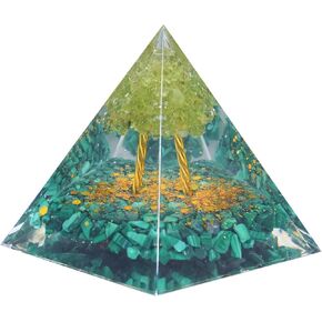 1.96Inch Orgone Pyramid Flower of Life Orgonite Money Healing Crystals Pyramid for Positive Energy and Luck That Promotes Wealth. (Amethyst Lotus Flower)
