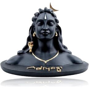 Adiyogi Statue for Car Dashboard Home Temple Decor, Diwali Gift, Spritual Yoga Meditation Pose Shiv Ji Shiva Shankar Black Idol Murti