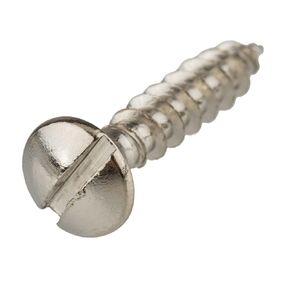 #5 x 5/8" Nickel Oval Head Slot Drive Wood Screws | Pack of 25 | Self Tapping Screws for Wood Antique or Modern Furniture | SC-N558O (25)