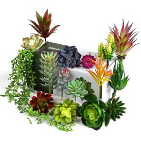 Faux Succulents Artificial Plants – 16 Pack Lifelike Fake Succulent Plants Unpotted