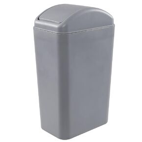 Plastic Trash Bin with Lid, 1 Pack Slim Trash Can, 3.5 Gallon, Black