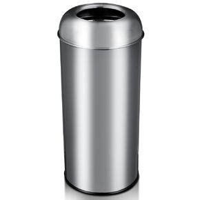 17 Gal / 65L Open Top Trash Can Commercial Grade Heavy Duty Tall Commercial Trash Can Brushed Stainless Steel for Outdoor | Kitchen Waste Bins for Home, Office, Restaurant, Restroom