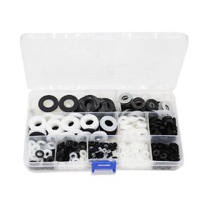 [8 Sizes] 800pcs M2 M2.5 M3 M4 M5 M6 M8 M10 M12 Flat Washers, Nylon Flat Gasket, Nylon Sealing Wahsers