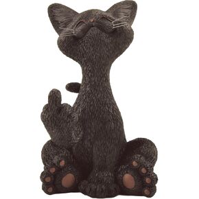Whimsical Catitude Funny Cat Raising Middle Finger Figurine - Happy Cat Collection - Gifts for Cat Lovers, Cat Lover Gifts for Women, Cat Lover Gifts for Men, Home Decor for Cat Lovers