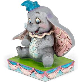 Enesco Disney Traditions by Jim Shore Dumbo Personality Pose Stone Resin Figurine, 3.25", Gray