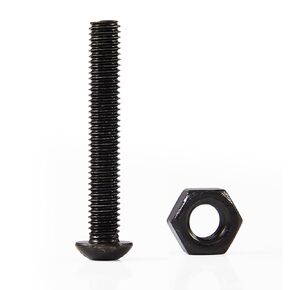 M6x55mm Button Head Socket Cap Bolts Screws and Nuts Sets, 10sets Grade 10.9 Alloy Steel, Allen Hex Drive,Full Thread, Black Oxide by HUWINAGA