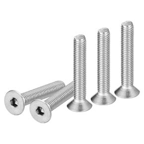 M8-1.25 x 100mm Flat Head Socket Cap Screws, 10 Pack 304 Stainless Steel Hex Socket Flat Head Screws, Full Thread, Countersunk Bolts