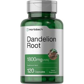 Horbäach Dandelion Root Supplement 1800mg | 120 Capsules | Non-GMO, Gluten Free