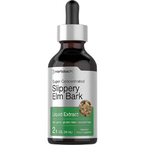 Horbäach Slippery Elm Liquid Drops | 2 Fl Oz | Vegetarian | Alcohol Free Extract Tincture | Non-GMO, Gluten Free