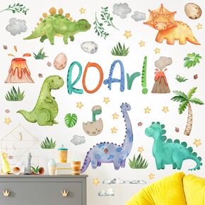Dinosaur Wall Decals Palm Tree Dino Wall Stickers Large Boho Wall Decals Home Decorations for Baby Nursery Boys Girls Bedroom Playroom Kindergarten Daycare Classroom Wall Art Decor