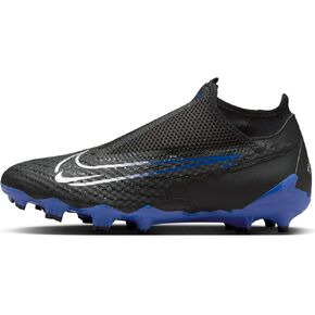 Nike Phantom GX Academy Multi-Ground High-Top Soccer Cleats (DD9472-040, Black/Hyper Royal/Chrome) Size 8