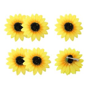 Honbay 6PCS Fabric Sunflower Hair Clips Artificial Floral Hair Alligator Clips Hair Styling Accessories for Summer Beach Party and Home Decor