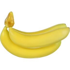 MAGICLULU 1PC Simulation Three Bananas Artificial Banana Model Fake Yellow Banana Plastic Fruit Photo Props for Home Kitchen Decor