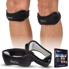 2 Pack Patella Knee Brace - Knee Support and Pain Relief, Running, Hiking, Basketball, Jumpers Knee, Tendonitis, Adjustable Strap Patellar Tendon Stabilizer