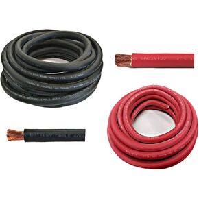 WNI 4/0 Gauge 10 Feet Black 10 Feet Red 4/0 AWG Ultra Flexible Welding Battery Copper Cable Wire - Made In The USA - Car, Inverter, RV, Solar