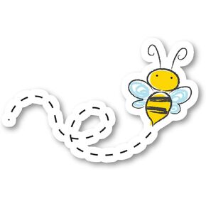 Bee Drawn in Chalk Sticker Laptop Stickers Phone Stickers Stickers - 3 Pack - Set of 2.5, 3 and 4 Inch Vinyl Laptop Stickers - for Laptop, Phone, Water Bottle, Car & More Decal (3 Pack) S215115-3Pack