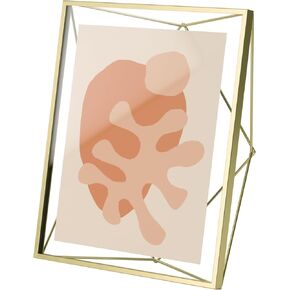 Umbra Prisma Picture Frame, 8x10 Metal Photo Display for Desk or Wall, 8" x 10", Brass