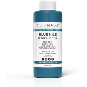 Aroma Depot 2 fl. oz Blue Nile Fragrance Oil, Perfume Oil, Scented Oil for making, Soap, Candle Making & Incense. Used in Aromatherapy Diffusers, Warmers, and Burners. DIY such as Lotions & Creams.