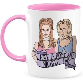 Romy and Michele's High School Reunion Mug (Have a Romy and Michele Day, I'm the Mary, 90s, Feminist, Mean Girls, Heathers, 11 Oz Novelty Coffee Mug/Cup