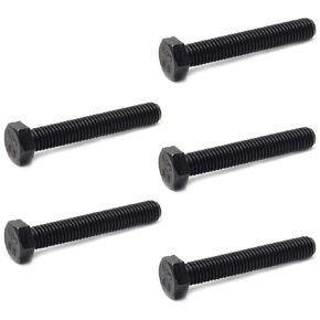 Yinpecly M10 x 130mm Carbon Steel Grade 8.8 External Hex Head Screw Bolts Metric Thread Hexagon Bolts Fastener, 5.38''x0.63''x0.63'' (LxWxH) for Machinery Furniture Hardware Black 5pcs