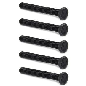 Yinpecly M10 x 130mm Carbon Steel Grade 8.8 External Hex Head Screw Bolts Metric Thread Hexagon Bolts Fastener, 5.38''x0.63''x0.63'' (LxWxH) for Machinery Furniture Hardware Black 5pcs