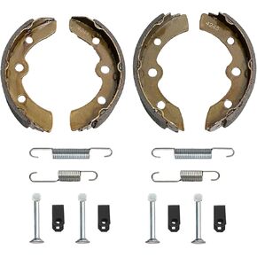 Golf Cart Club Car Brake Shoes Pads and Spring Kit for Club Car DS G&E 1995-Up (Automatic Adjust) and Precedent, Golf Cart Drum Brake Shoe Pads (2 Short & 2 Long) Replaces # 1018232-01,1018163-01