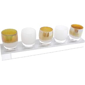 حامل شموع Allume Votive Tealight - حامل شموع مربع الشكل أنيق ومربع للطاولة لحفلات الزفاف، ديكور المنزل، الاحتفالات، الذكرى السنوية، المنزل والمطبخ، 5 قطار جيد in Kuwait