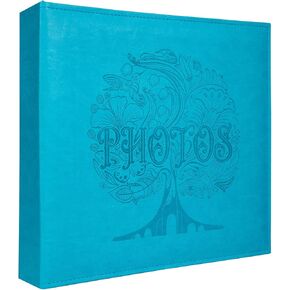 COFICE Photo Album 4x6,Large Picture Album Book with 3 Ring Binder, Index,Big Photobook with Acid-Free Pocket Sheets Holds up to 500 Photos,Elegant PU Faux Leather Embossed Cover (Blue)