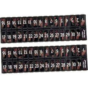 AM PM 31 Day Once-a Day Monthly Pill Planner Organizers - Large Compartment Pill Boxes Store Medications for Entire Month Plus Compartment for Extra Pills (AM/PM) (Am/Pm Black & Yellow)