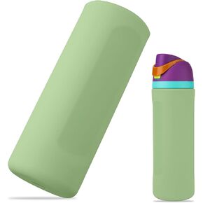 Silicone Water Bottle Boot for Owala 24oz, Full Wrap Protection Anti-Sliding Bottom Protective Sleeve Case Compatible with FreeSip Water Bottle Gift for Owala Protector Cover Accessory (Avocado Color)